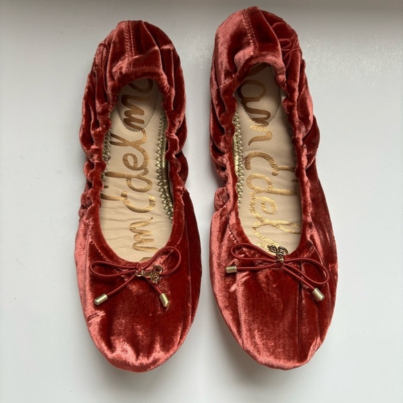 Sam Edelman Felicia Canyon Orange Slip On Rounded Toe Ballet Flats‎ Sz 7 - Picture 2 of 5